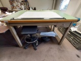 Stacor Drafting Table with chair (back of chair is unattached)