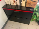 Two-drawer lateral filing cabinet & 3 ring binders
