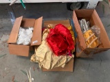 Misc lot of fabric and flags (3 boxes)