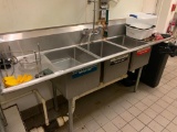 Three Compartment Stainless Steel Sink