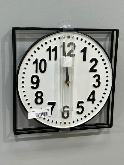 Square Metal White Face Clock