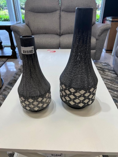 Two Vases Dark Grey