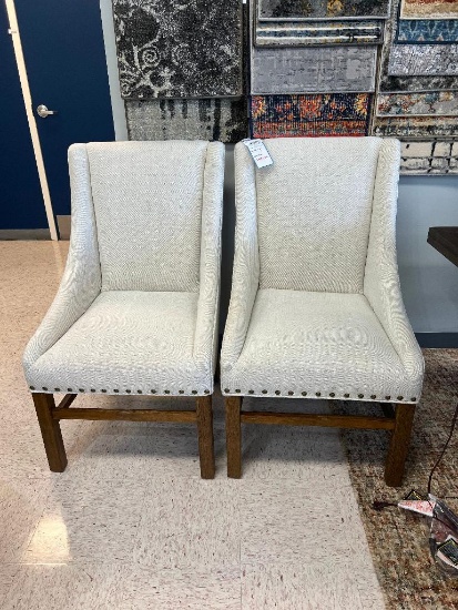 Two Fabric Accent Chairs