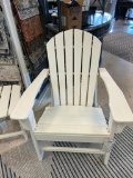 White Adirondack Chair and Side Table (Made out of plastic resin)