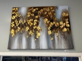 Gold Floral Picture - 4 ft x 3 ft