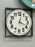 Square Metal White Face Clock