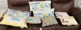 Eight Decorative Throw Pillows (Couch not included)