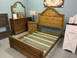 Progressive Wildfire Queen Bedroom Set (Headboard, Frame, 8 Drawer Dresser with Mirro, Nightstand