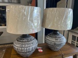 Two Tin Base Table Lamps