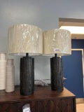 Two Wood Base Table Lamps