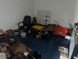 Remaining contents of room including parts, hoses, accessories, glass front display cabinet and more
