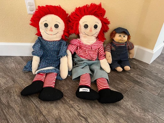 Vintage Raggedy Ann & Raggety Andy, Cabbage Patch Doll. Local Pick Up ONLY for this Item.
