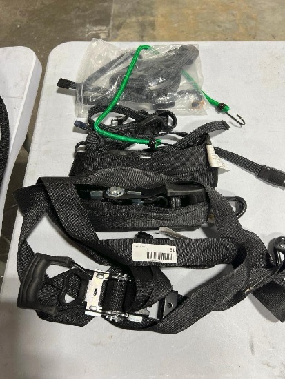 Lot of Ratchets, Straps, and Bungee Cords