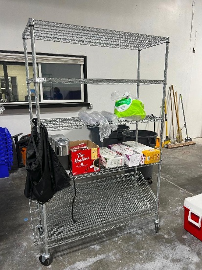 Rolling Metro Rack with Contents