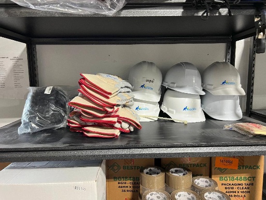 Lot of Hard Hats, Gloves and Knee Pads