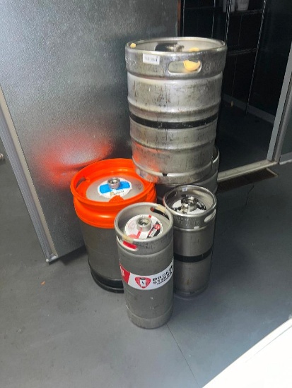 3 Empty Full-Size Kegs and 2 Slims