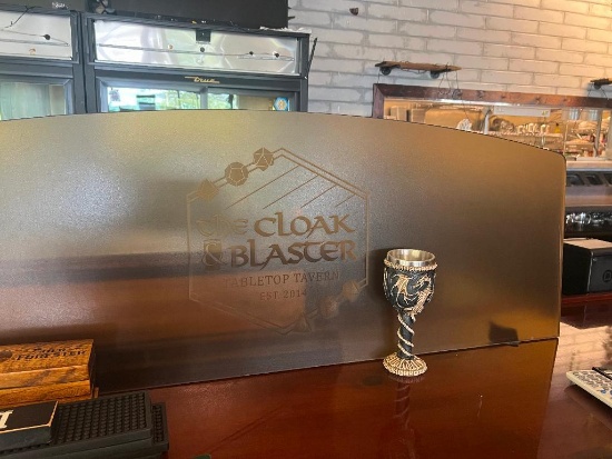 Cloak & Blaster Glass Partitioner and Cabinet