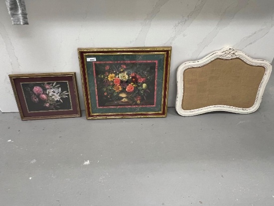 2 Flower Pictures and Frame