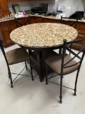 Marble High Top Table and Chairs