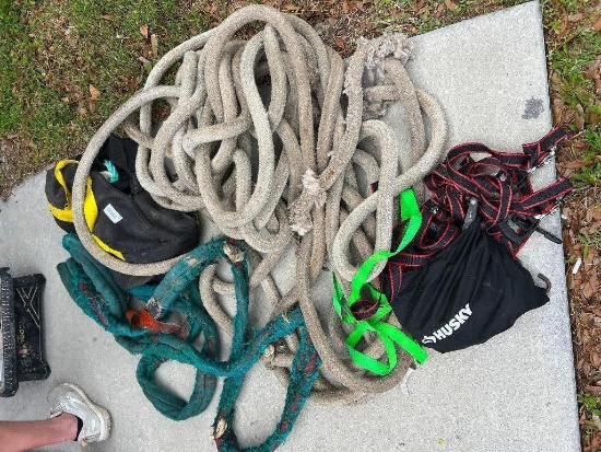 Lot of Misc Rope (straps, tow rope, rigging line)