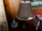 Table lamp, candle and picture