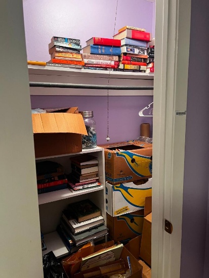 Contents of closet in Purple room