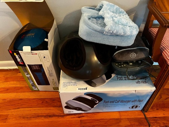 Misc lot of foot care and sleeping bag