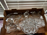 Box of misc glassware and serving pieces