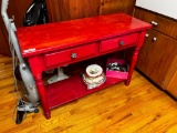 Red hall table