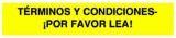Terminos y condiciones - POR FAVOR LEA!