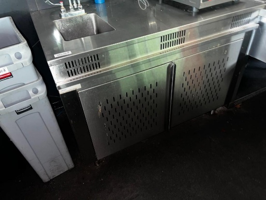 Fagor ss prep/work table w/ single sink