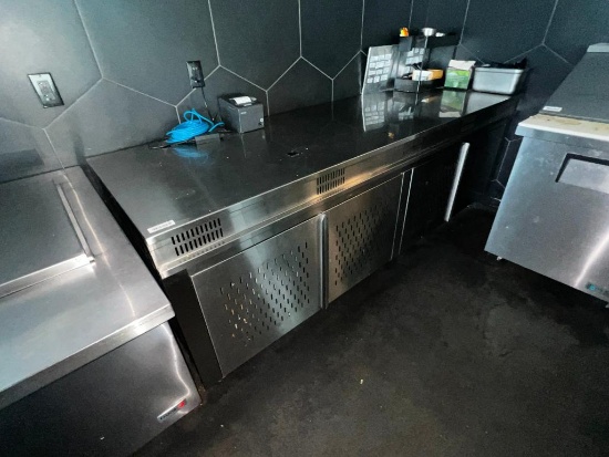Fagor ss 4 section prep station w/ storage