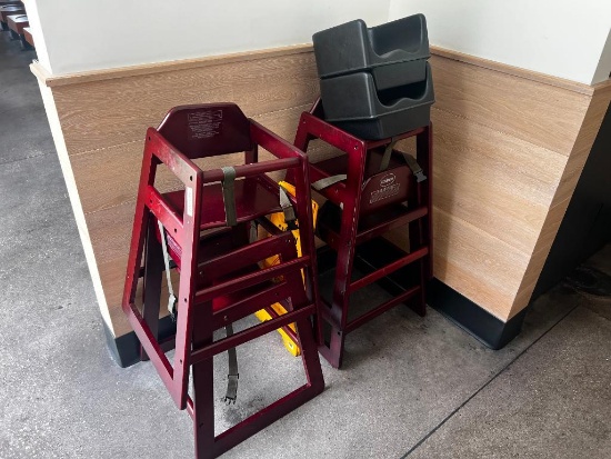 (2) booster seats, (4) high chairs