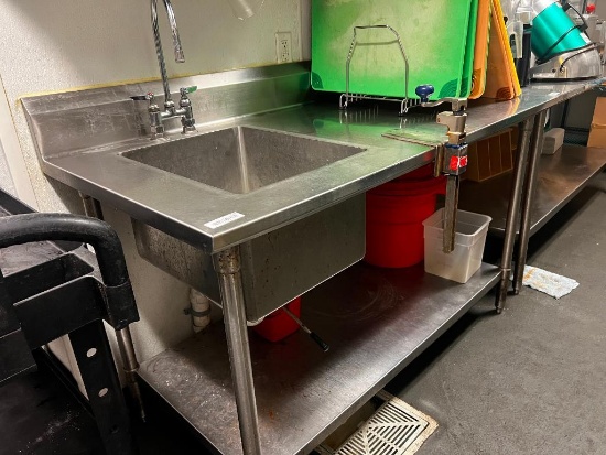 ss prep table w/ sink & can opener