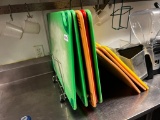 (8) commerical cutting boards & stand