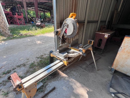 DeWalt 12" miter saws, with stand, quantity of two (2)