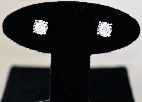 Large Diamond Solitaire Earrings