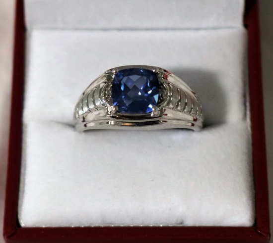 Men's Sapphire Diamond Ring