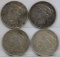 4 Silver US Peace Dollars