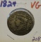 1824 Large Cent Very Good