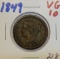 1849 Large Cent Very Good 10