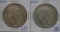 2 Silver US Peace Dollar Coins