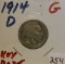 1914-D Buffalo Nickel Good