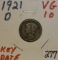1921-D Mercury Dime Very Good 10