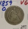 1859-O Liberty Seated Half Dollar Very Good
