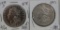 2 US Silver Morgan Dollar Coins