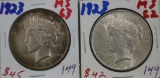 1923 MS63 & 1923 MS62 Peace Dollars