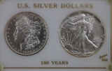 1886 MS64 Morgan $ & 1986 Silver Eagle in