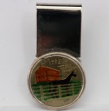 Colorized Kentucky State Quarter in Money Clip