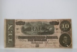 1864 $10 Confederate Currency Series 8